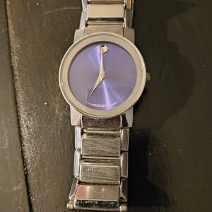 Movado Silver and Purple Watch
